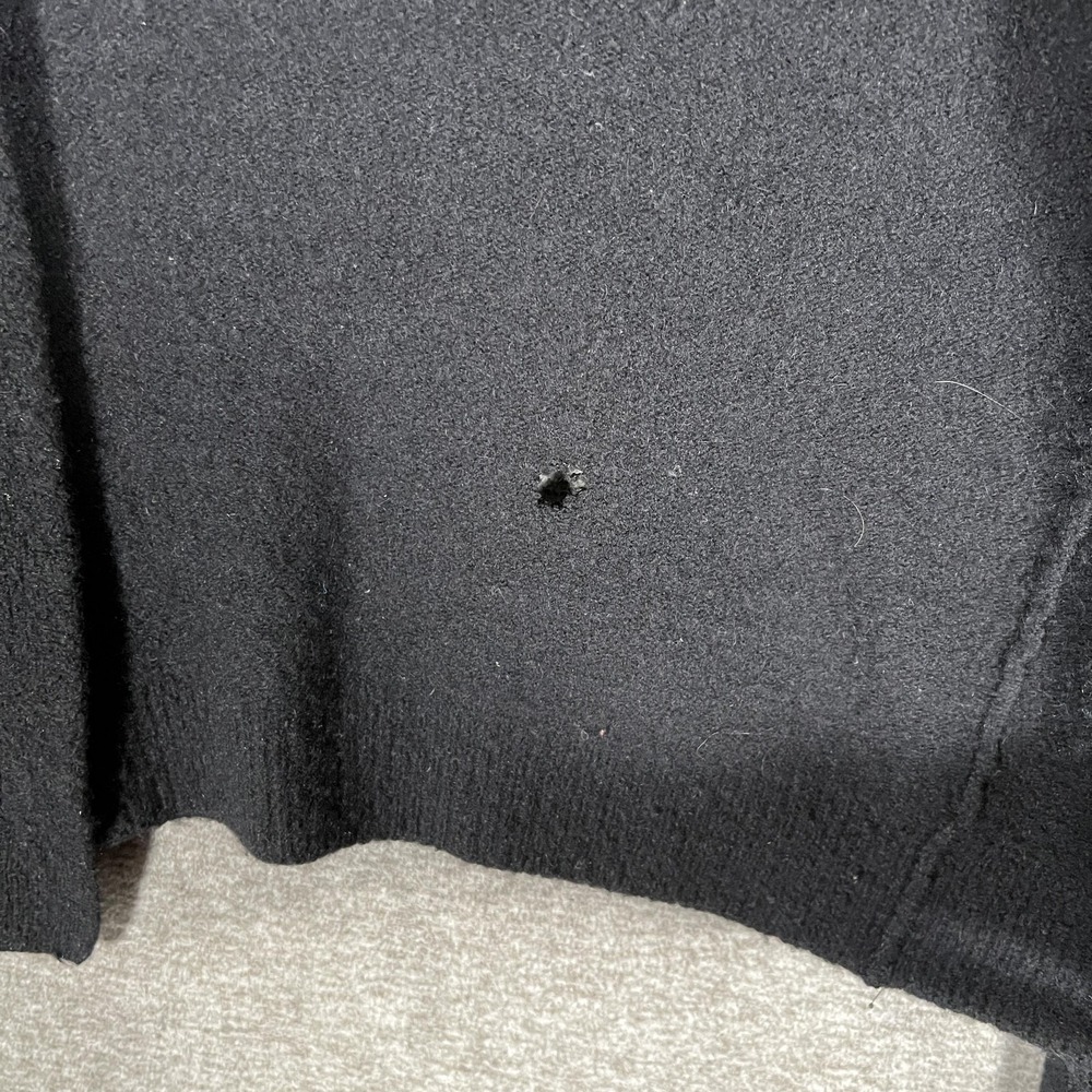 Frenckenberger Sweater Womens XS Black Pure Cashmere Open Front Cropped Cardigan - Picture 5 of 8